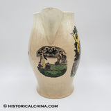 Circa 1800 Creamware Liverpool Pitcher w/ American Flagged Clipper Ships LAM-62