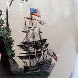 Circa 1800 Creamware Liverpool Pitcher w/ American Flagged Clipper Ships LAM-62