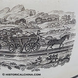 Staffordshire So Called "Quincy Railroad" Creamware Pitcher w/ Horse Pulled Train Cars LAM-63
