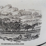 Staffordshire So Called "Quincy Railroad" Creamware Pitcher w/ Horse Pulled Train Cars LAM-63