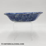 Antique Ceramic Cobalt Blue Spongeware Tray or Small Vegetable Dish LAM-65