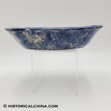 Antique Ceramic Cobalt Blue Spongeware Tray or Small Vegetable Dish LAM-65