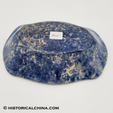 Antique Ceramic Cobalt Blue Spongeware Tray or Small Vegetable Dish LAM-65
