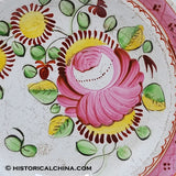 200 YEARS OLD Beautiful Hand Painted Staffordshire "Queens Rose" Dessert Plate LAM-70