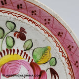 200 YEARS OLD Beautiful Hand Painted Staffordshire "Queens Rose" Dessert Plate LAM-70