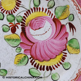 200 YEARS OLD Beautiful Hand Painted Staffordshire "Queens Rose" Dessert Plate LAM-70