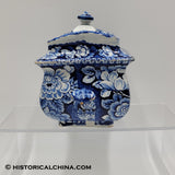 Quadrepeds Tibetan Musket Deer Sugar Bowl Ceramic Staffordshire Transferware LAM-73