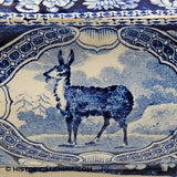 Quadrepeds Tibetan Musket Deer Sugar Bowl Ceramic Staffordshire Transferware LAM-73