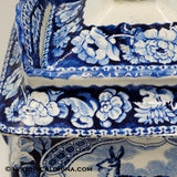 Quadrepeds Tibetan Musket Deer Sugar Bowl Ceramic Staffordshire Transferware LAM-73