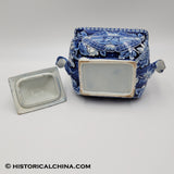 Quadrepeds Tibetan Musket Deer Sugar Bowl Ceramic Staffordshire Transferware LAM-73