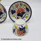 Pair of Antique Ceramic "Grape Cluster" Pattern Gaudy Dutch Cups & Saucers Circa 1825 LAM-78
