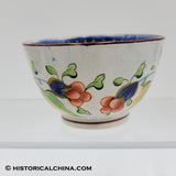 Pair of Antique Ceramic "Grape Cluster" Pattern Gaudy Dutch Cups & Saucers Circa 1825 LAM-78