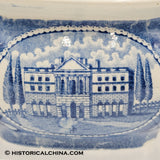 State House Hartford Blue Transfer Staffordshire Teapot Circa 1825 LAM-74