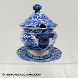 RARE "Quadrepeds" by Woods Ceramic Gravy Tureen Staffordshire Transferware Circa 1820 LAM-72