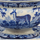 RARE "Quadrepeds" by Woods Ceramic Gravy Tureen Staffordshire Transferware Circa 1820 LAM-72