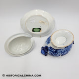 RARE "Quadrepeds" by Woods Ceramic Gravy Tureen Staffordshire Transferware Circa 1820 LAM-72