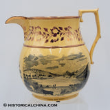 EXTREMELY RARE "Lake George New York" American View Staffordshire Pitcher LAM-90