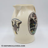 Circa 1790 U.S. Eagle & Shield Patriot Militia Polychromed Liverpool Creamware Pitcher LAM-80