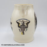 Circa 1790 U.S. Eagle & Shield Patriot Militia Polychromed Liverpool Creamware Pitcher LAM-80