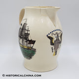 Circa 1790 U.S. Eagle & Shield Patriot Militia Polychromed Liverpool Creamware Pitcher LAM-80