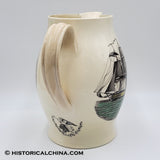 Circa 1790 U.S. Eagle & Shield Patriot Militia Polychromed Liverpool Creamware Pitcher LAM-80