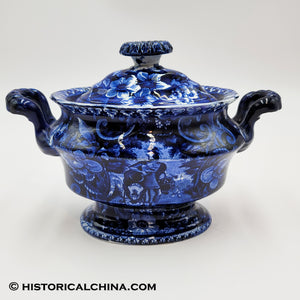 Peace & Plenty Shield Tureen Historical Blue Staffordshire ZAM-577