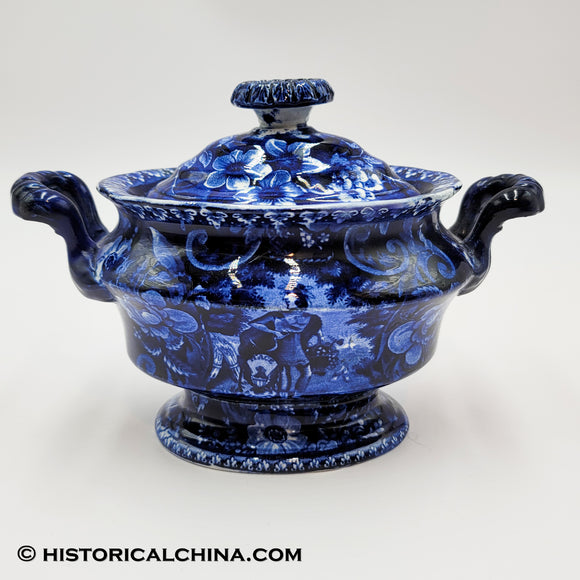 Peace & Plenty Shield Tureen Historical Blue Staffordshire ZAM-577