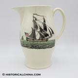 Handmade Ceramic "Success To America" Patriotic Liverpool Creamware Pitcher Circa 1790 LAM-81
