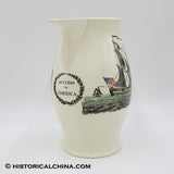 Handmade Ceramic "Success To America" Patriotic Liverpool Creamware Pitcher Circa 1790 LAM-81
