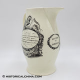 Handmade Ceramic "Success To America" Patriotic Liverpool Creamware Pitcher Circa 1790 LAM-81
