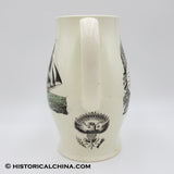 Handmade Ceramic "Success To America" Patriotic Liverpool Creamware Pitcher Circa 1790 LAM-81
