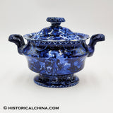 Peace & Plenty Shield Tureen Historical Blue Staffordshire ZAM-577