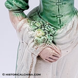 RARE Circa 1760 Staffordshire Figure Beautiful Shepherdess w/ Her Sheep Holding Wildflowers Ralph Wood LAM-89