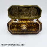 1849 Bennington Ceramic Rockingham Yelloware Flint Glaze Razor Box Vermont American Pottery LAM-83