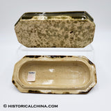 1849 Bennington Ceramic Rockingham Yelloware Flint Glaze Razor Box Vermont American Pottery LAM-83