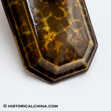 1849 Bennington Ceramic Rockingham Yelloware Flint Glaze Razor Box Vermont American Pottery LAM-83