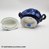 Peace & Plenty Shield Tureen Historical Blue Staffordshire ZAM-577