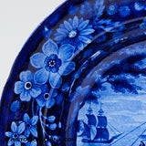 Scarce "So Called Fulton Steamboat" Blue Transfer Staffordshire Soup Plate Circa 1825 LAM-75