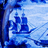 Scarce "So Called Fulton Steamboat" Blue Transfer Staffordshire Soup Plate Circa 1825 LAM-75