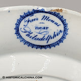 "Fairmount Near Philadelphia" Blue Transferware Staffordshire Plate Circa 1825 LAM-76
