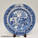 RARE & MINT Hudson River Steamship James Kent North River Oriental Willow Pattern Staffordshire Transferware Plate Circa 1825 LAM-77