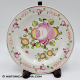 200 Year Old 7 1/2" Queens Rose Hand Painted Plate Staffordshire Pearlware LAM-93