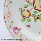 200 Year Old 7 1/2" Queens Rose Hand Painted Plate Staffordshire Pearlware LAM-93
