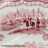 Palestine Soup Plate Red Transfer Staffordshire LAM-96