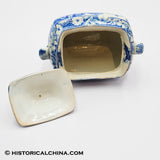 Boston Exchange Coffee House Sugar Bowl Historical Blue Staffordshire ZAM-528