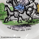 1840 ABC 5 1/2" Our Donkey & Foal Plate  Staffordshire LAM-101