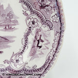 Staffordshire Child's Plate 3 Children in Boat Gazelles around Rim Mulberry Transfer LAM-88