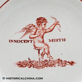 200 Year Old Staffordshire Children's Plate Innocent Mirth Angel Anchor Ca. 1820 LAM-85