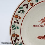 200 Year Old Staffordshire Children's Plate Innocent Mirth Angel Anchor Ca. 1820 LAM-85