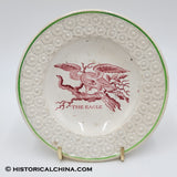 Staffordshire Children's Plate Red Transfer "The Eagle" Scarce Ca. 1830 LAM-86